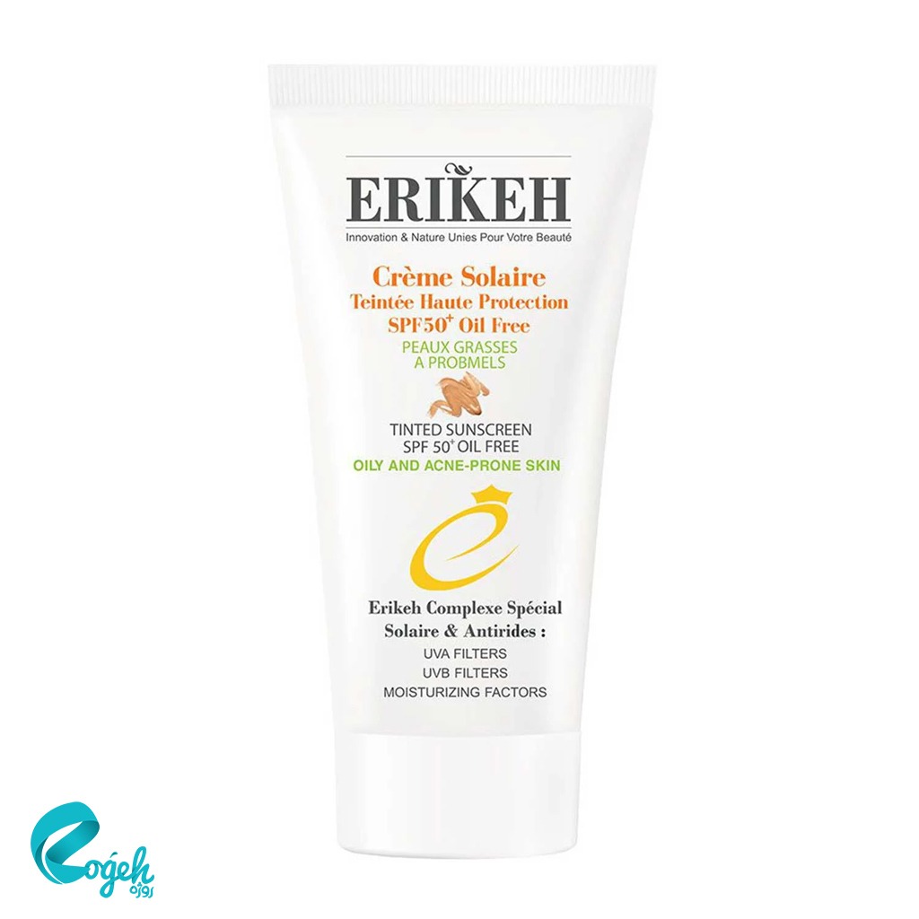 کرم ضدآفتاب فاقد چربی آنتی آکنه SPF 50 اریکه رنگی