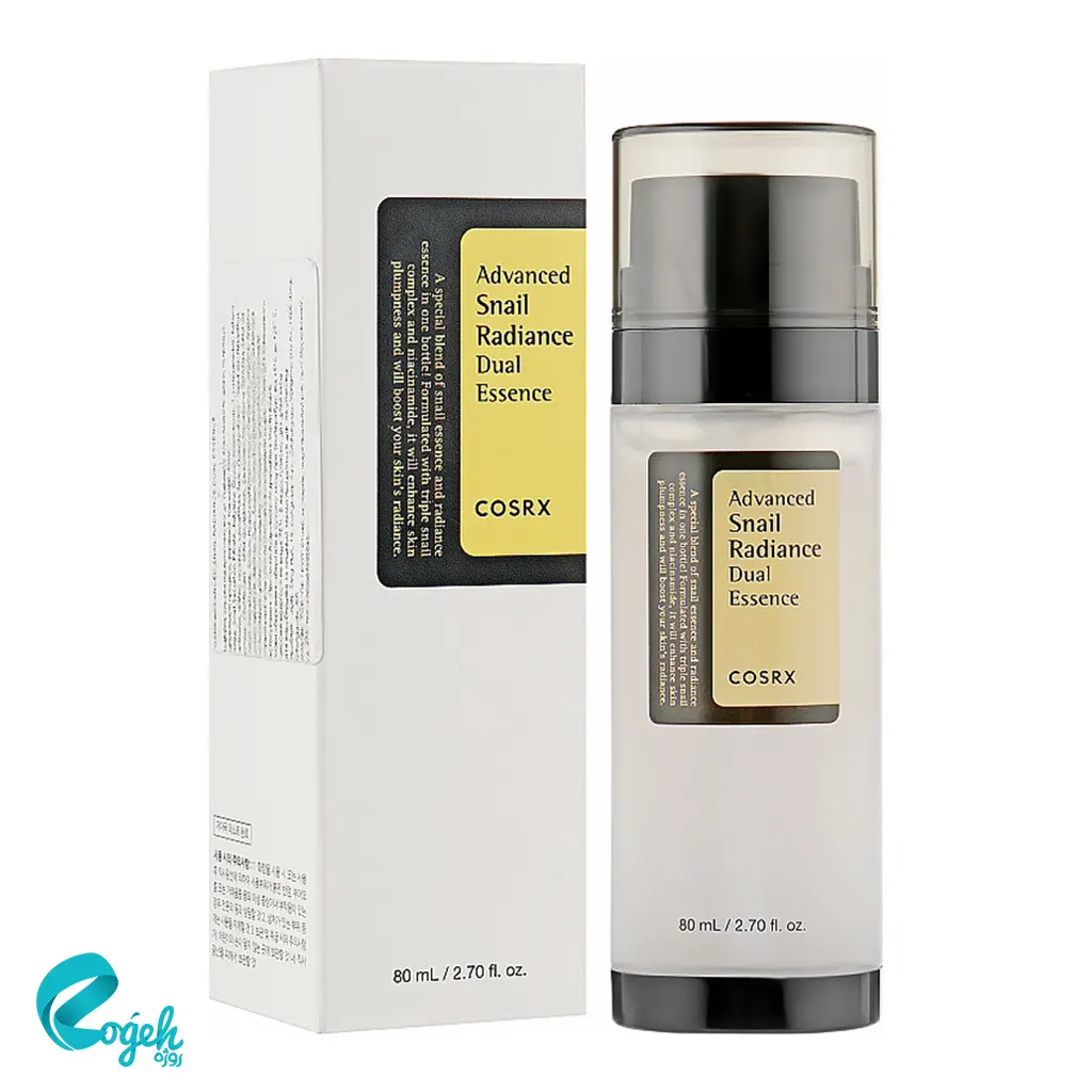 اسنس دوگانه حلزون کوزارکس COSRX Advanced Snail Radiance Dual Essence – آبرسانی و روشنکنندگی با ترکیب سهگانه موسین حلزون