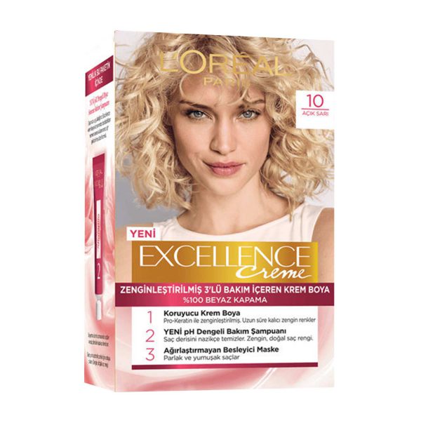 کیت رنگ مو بلوند روشن-10 لورآل مدل Excellence