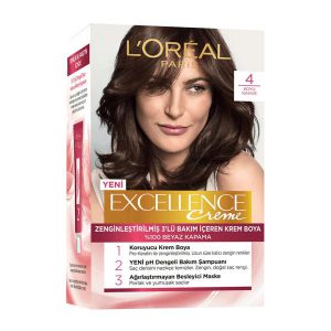 کیت رنگ مو قهوه‌ ای تیره-4 لورآل مدل Excellence