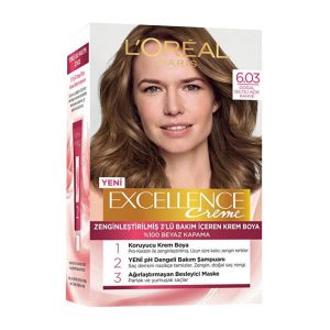 کیت رنگ مو قهوه‌ ای روشن طبیعی- 6.03 لورآل مدل Excellence
