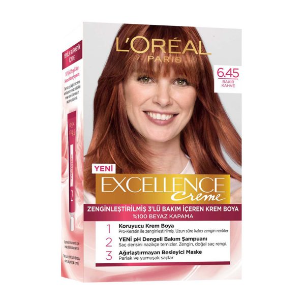 کیت رنگ مو قهوه‌ای بکر- 6.45 لورآل مدل Excellence
