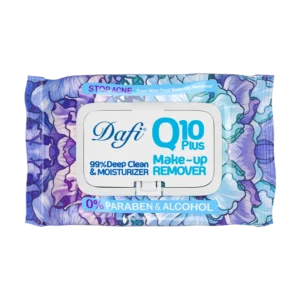 دستمال مرطوب پاک کننده آرایش دافی مدل Q10 طرح گل 1 50 عددی