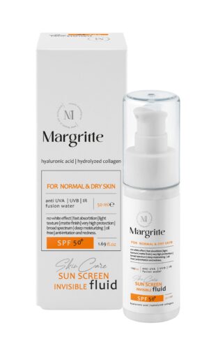 فلوئید ضد آفتاب ساده حجم 50 میلی لیتر SPF50+ مارگریت پوست خشک
