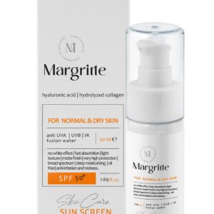 فلوئید ضد آفتاب ساده حجم 50 میلی لیتر SPF50+ مارگریت پوست خشک