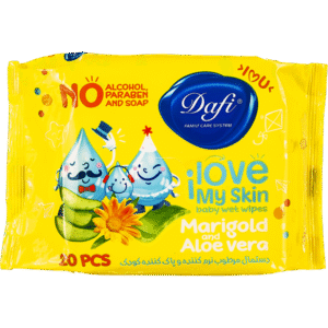 دستمال مرطوب پاک کننده و نرم کننده بسته‌ای دافی - بسته 20 عددی
