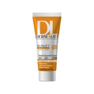 کرم ضد آفتاب رنگی درمالیفت مدل SPF50 محافظ UVA ،UVB، ضد آب، مناسب پوست خشک بژ طبیعی شماره 2 حجم 40 میلی‌لیتر